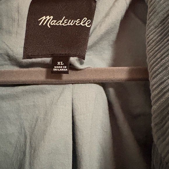 Madewell XL corduroy crop Dorset blazer in faded shale color - Picture 7 of 9